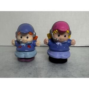 Pilot Figures Fisher-Price Little People Airport Blue Pink Hat Red & Blonde Hair